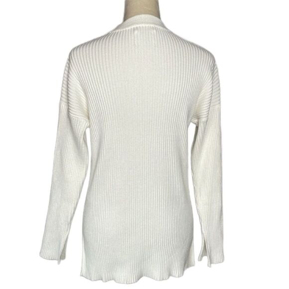 Abercrombie & Fitch White Ribbed Mock Neck Knit Sweater (Size: XS) - Picture 4 of 13